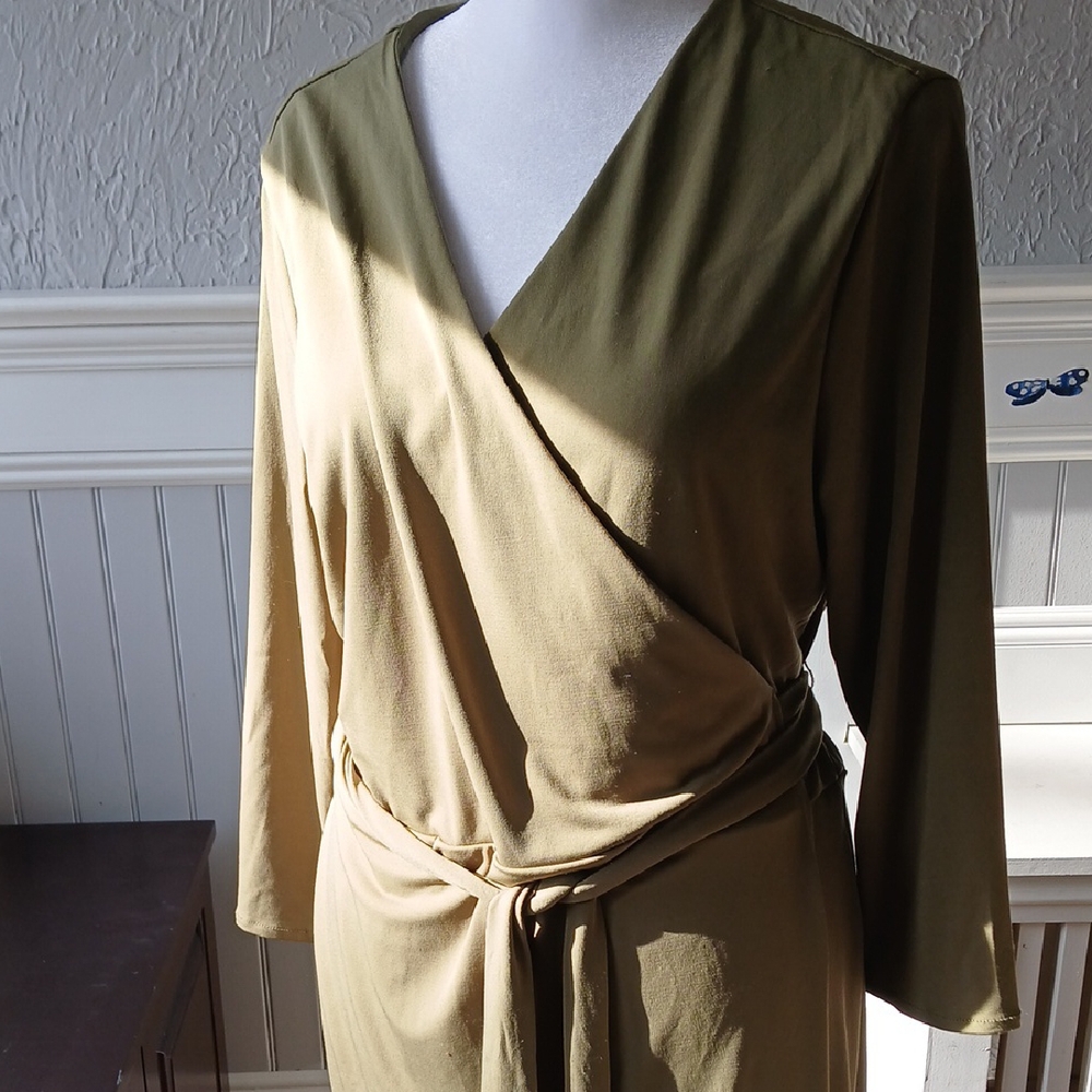 Olive Wrap Dress
